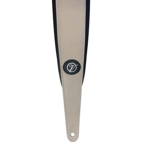 Vorson White Suede Guitar Strap with Black Leather Backing - Printed/Patterned