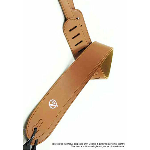 Vorson Plain Colour Light Brown Leather Guitar Strap