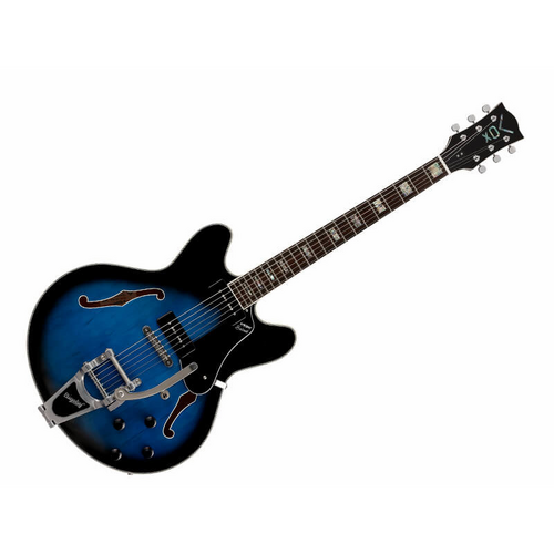 VOX Bobcat V90 Bigsby Blue Semi-Hollow Body Guitar