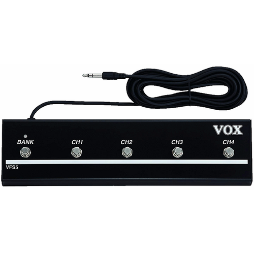 Vox VFS5 Footswitch for VT Amps - Switch Programs, Control Effects, 5m Integral Lead, Compatible with Multiple VT and VX Models