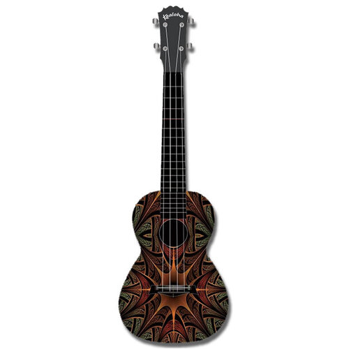 Kealoha "Jungle Mask" Design Concert Ukulele with Black ABS Resin Body