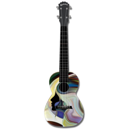 Kealoha "Ladyface" Design Concert Ukulele with Black ABS Resin Body