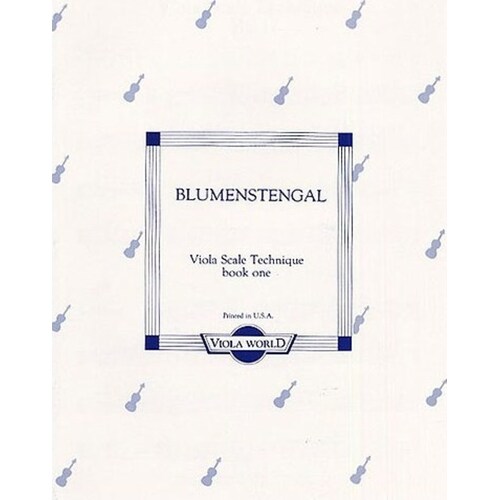 Blumenstengal - Viola Scale Technique Book 1 (Softcover Book)