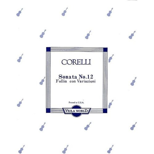 Corelli - Sonata Op 5 No 12 La Folia Viola/Piano (Softcover Book)