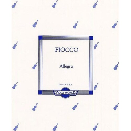 Fiocco - Allegro Viola/Piano (Softcover Book)