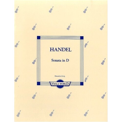 Handel - Sonata In D Viola/Piano (Softcover Book)