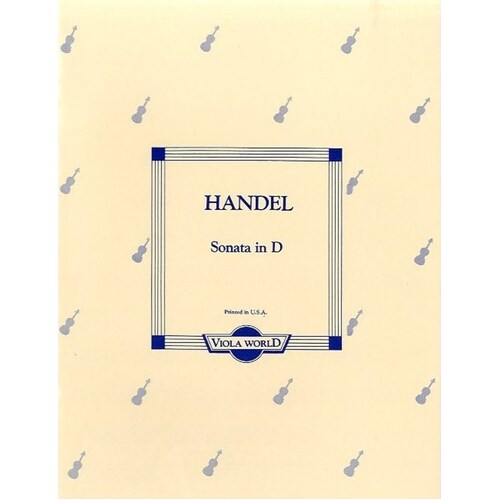 Handel - Sonata In D Viola/Piano (Softcover Book)