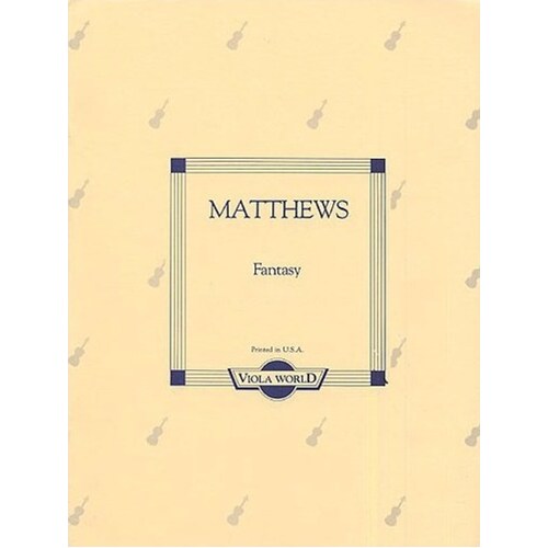 Matthews - Fantasy Viola/Piano (Softcover Book)
