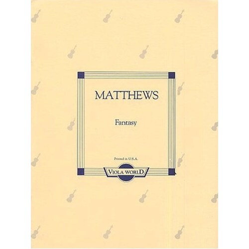 Matthews - Fantasy Viola/Piano (Softcover Book)