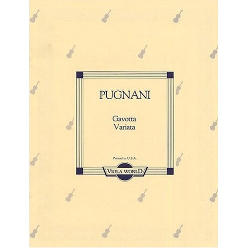 Pugnani - Gavotta Variata Viola/Piano (Softcover Book)