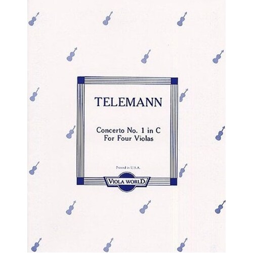 Telemann - Concerto No 1 In C For 4 Violas (Softcover Book)
