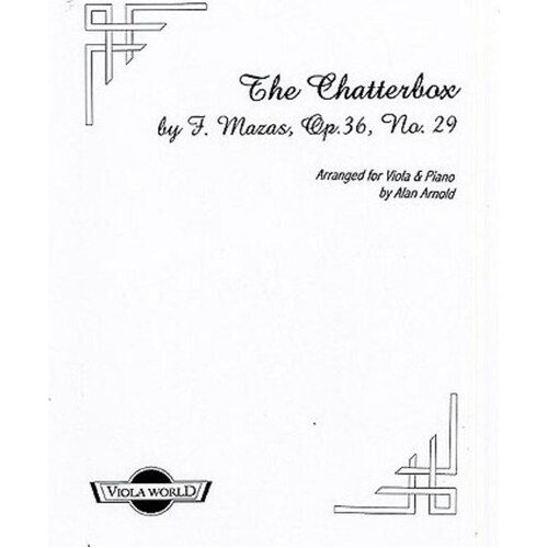 Mazas - Chatterbox Op 36 Viola/Piano (Softcover Book)