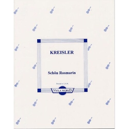 Kreisler - Schon Rosmarin Viola/Piano (Softcover Book)