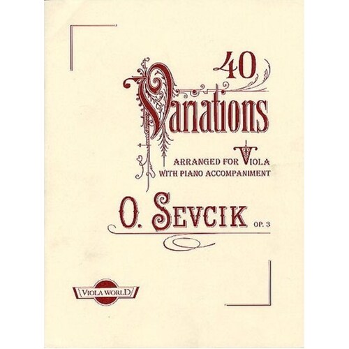 Sevcik - 40 Variations Op 3 Viola/Piano (Softcover Book)