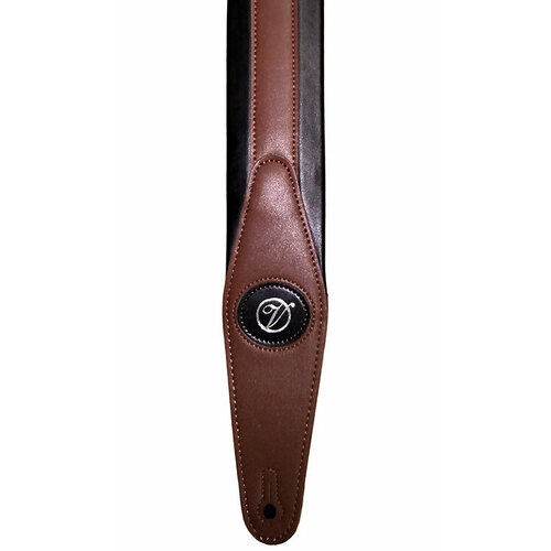 Vorson Padded Leather Guitar Strap in Black & Brown