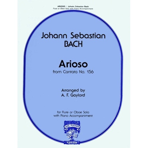 Arioso from Cantata No 156 for Flute and Piano
