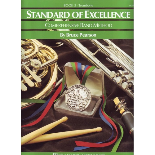 Standard of Excellence Book 3 Trombone by Bruce Pearson, 48 Pages, Intermediate Band Method, Kjos Music Company