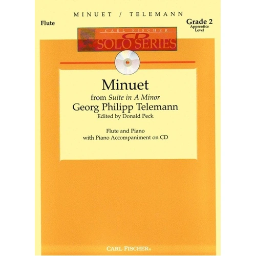 Minuet From Suite In A Minor Flute Piano Book/CD