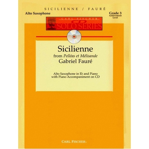 Sicilienne for Alto Saxophone with Piano Accompaniment Book and CD