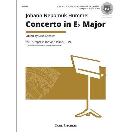 Hummel - Concerto E Flat Major Trumpet/Piano (Softcover Book)
