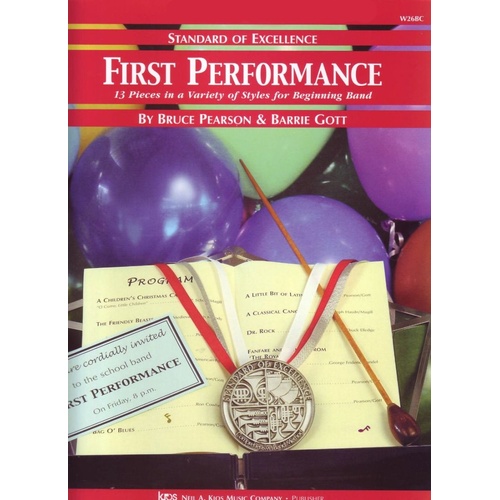 First Performance Bass Clarinet - 13 Song Collection for Concert Band, Standard of Excellence Series, 16 Pages, by Barrie Gott & Bruce Pearson