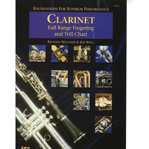 Full Range Fingering and Trill Chart for Clarinet - 6"x9" Size