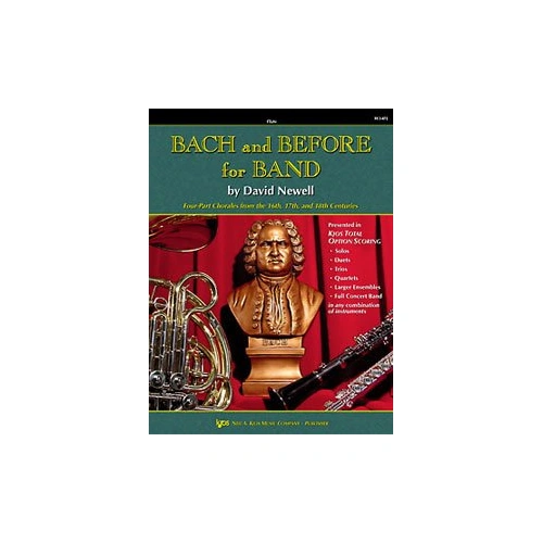 Bach and Before for Band Flute - 19 Four-Part Chorales for Concert Band, Arranged by David Newell, 40 Pages, Kjos Total Option Format