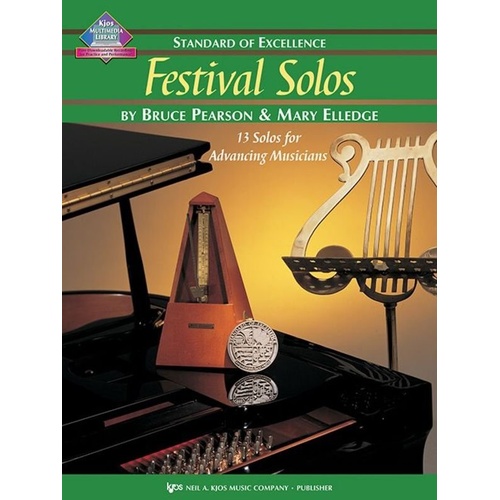 Standard of Excellence Festival Solos Book 3 for Bass Clarinet by Bruce Pearson and Mary Elledge, 32 pages, includes play-along recordings.