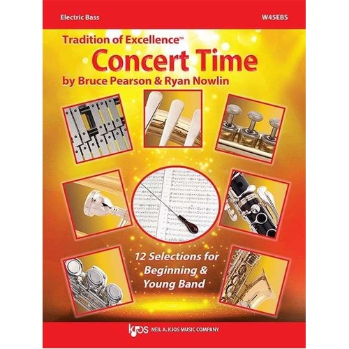 Toe: Concert Time Electric Bass for Young Band by Bruce Pearson & Ryan Nowlin, 16 Pages, Neil A. Kjos Music Company