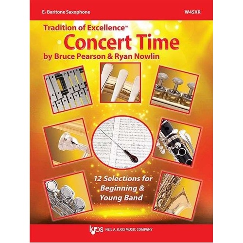 TOE: Concert Time Baritone Saxophone Sheet Music by Bruce Pearson & Ryan Nowlin, 16 Pages, Neil A. Kjos Music Company