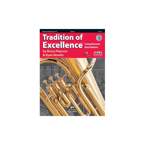 Tradition of Excellence Book 1 - Baritone/Euphonium T.C. by Bruce Pearson & Ryan Nowlin, 48 pages, Neil A. Kjos Music Company