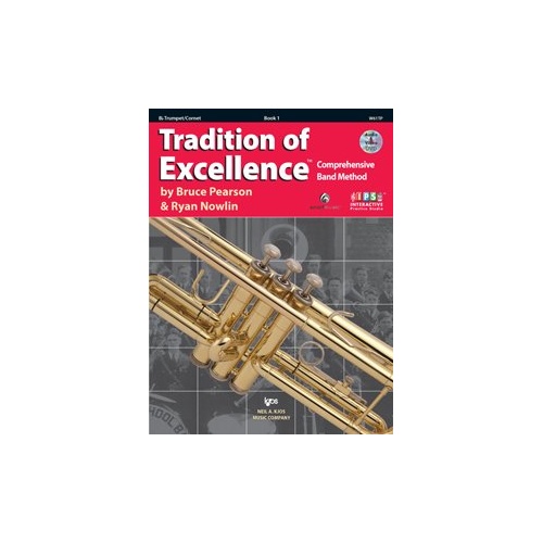 Tradition of Excellence Book 1 Trumpet by Bruce Pearson & Ryan Nowlin, 48 Pages, Kjos Music Company