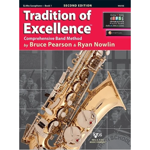 Tradition of Excellence Book 1 for Alto Saxophone by Bruce Pearson & Ryan Nowlin, 48 Pages, Neil A. Kjos Music Company