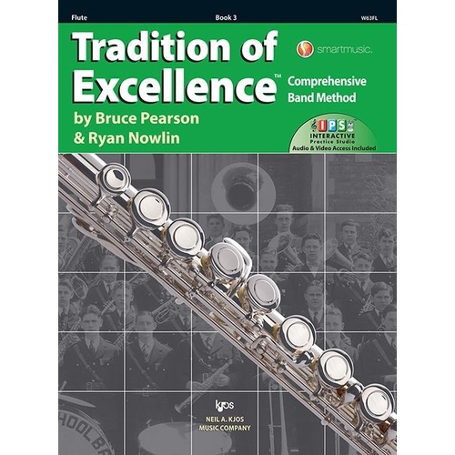 Tradition of Excellence Book 3 for Flute by Bruce Pearson & Ryan Nowlin, 48 Pages, Neil A. Kjos Music Company