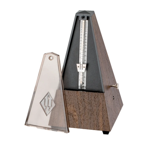 Wittner Taktell Pyramid Style Metronome with Bell - Walnut Grain