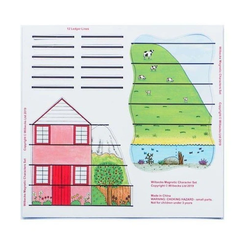 Wilbecks House and Farm Music Magnets Set with 12 Ledger Line Magnets