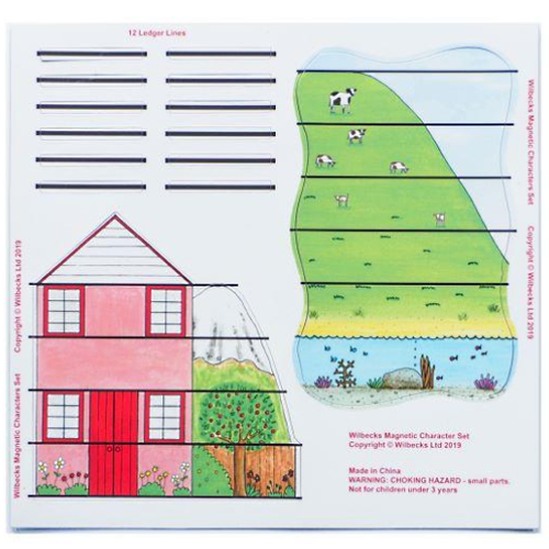 Wilbecks Farmhouse Magnets Set for Treble and Bass Staff Boards