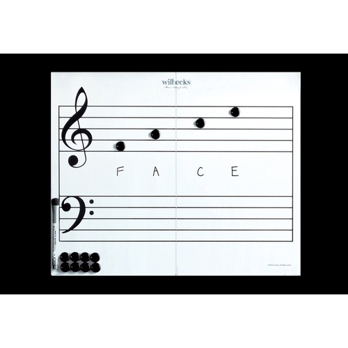 Wilbecks Large Magnetic Stave Whiteboard, Double-Sided, Foldable, 20x16 inches