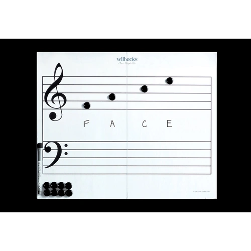 Wilbecks Large Magnetic Staff Whiteboard 20x16 inches, Double-Sided, Foldable with Pen & 12 Magnetic Buttons
