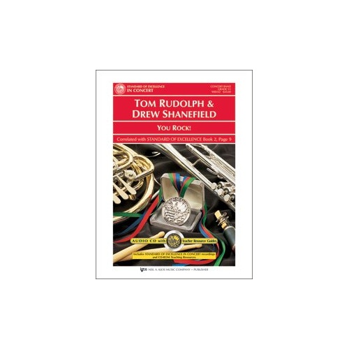 You Rock! - Band Ensemble by Tom Rudolph & Drew Shanefield, 1 Page, Traditional Blues Progression, Percussion Opportunities