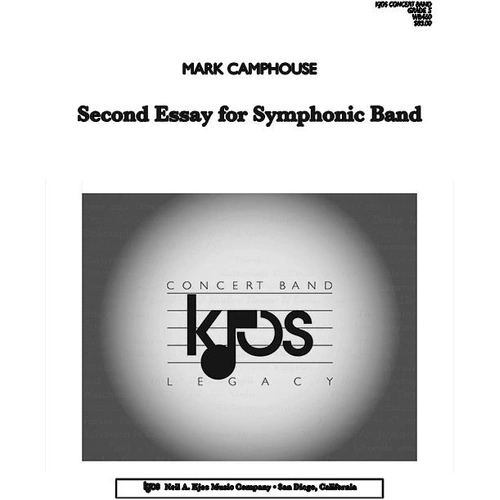 Second Essay for Symphonic Band - Score by Mark Camphouse, Full Score, 32 Pages, Published by Neil A. Kjos Music Company