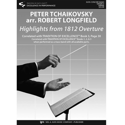 Highlights from 1812 Overture - Score by Tchaikovsky, Arranged by Longfield, Full Band Score, 32 Pages