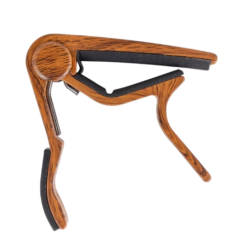 Fretz Woodie Trigger-Style Ukulele Capo with Rubber Grips - Mahogany