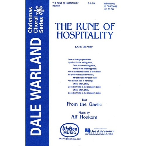 Rune of Hospitality SATB Divisi Choral Sheet Music by Walton Music