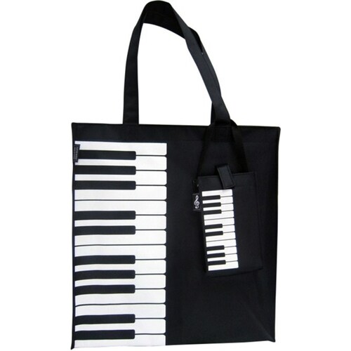 Canvas Tote Bag With Keyboard/Piano Design 