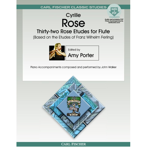 32 Rose Etudes for Flute Book with Data CD by Amy Porter