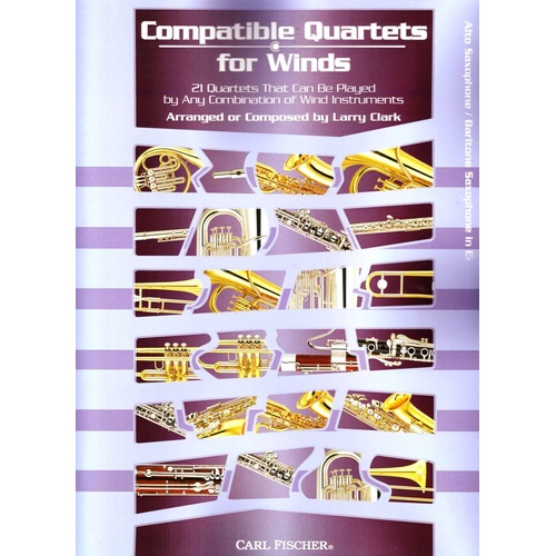 Compatible Quartets for Winds - E Flat Saxophone by Larry Clark, Carl Fischer, 1 Page