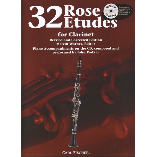 32 Etudes for Clarinet by Cyrille Rose with CD Accompaniments - Carl Fischer Edition