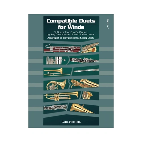 Compatible Duets for Winds Horn in F by Larry Clark, 48 Pages, Brass > Horn