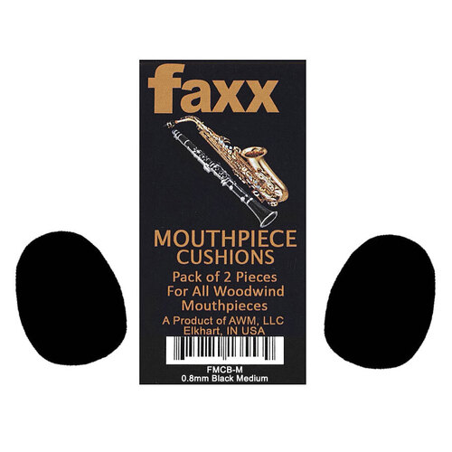 Faxx Medium Mouthpiece Cushion Black (PK-2) 0.8mm Thickness Rectangular Shape